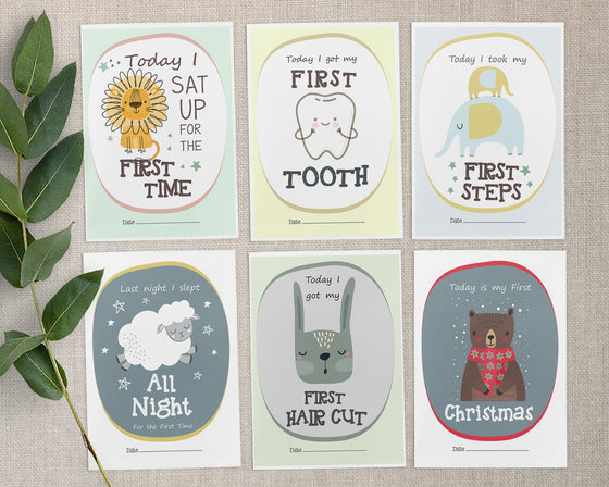 Cute Animal Baby Millstone Cards