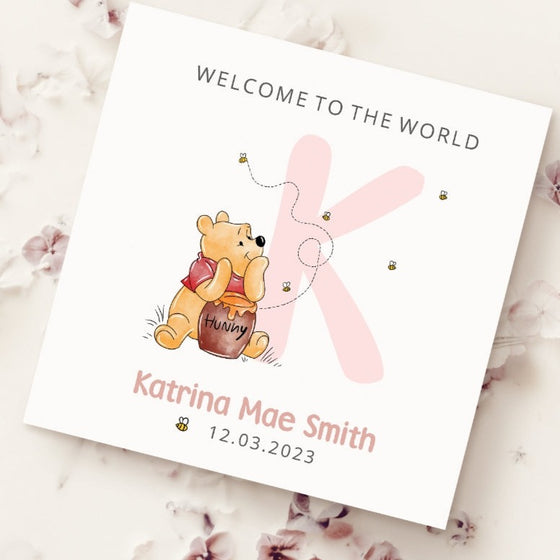 Bear 1 Pink New Baby Card