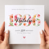 Personalised 30th Birthday Card for Friend – Floral Birth Year 1996 Birthday Card – Custom Name Milestone Birthday Card – Elegant Keepsake Card