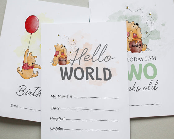 Winnie the Pooh Animal Baby Millstone Cards