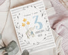Elephant Blue Design Baby Milestone Cards