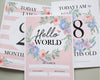 Pink Floral Baby Milestone Cards