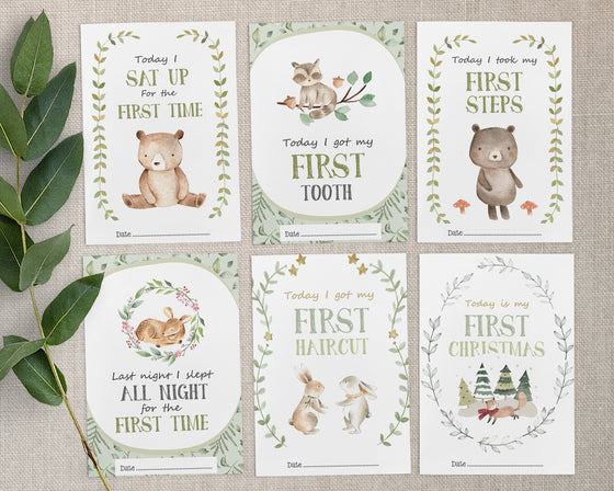 Woodland Creatures Baby Milestone Cards