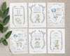 Elephant Blue Design Baby Milestone Cards