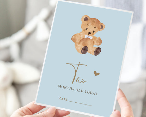 Vintage Blue Baby Milestone Cards