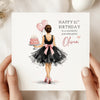 Personalised 21st Birthday Card  – Elegant Fashion Illustration Birthday Card – Custom Name 21st Birthday Card for Her