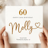 Personalised 60th Birthday Card – Elegant Name 60 Card – Minimalist Sixty Birthday Card for Her – Custom Milestone Birthday Card
