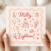 Personalised 18th Birthday Card with Name – Eighteen Card – Fun Modern 18th Birthday Card – Custom Name 18th Birthday Card for Her