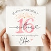 Personalised 16th Birthday Card with Name –  Sweet 16 – Custom Sixteenth Birthday Card – Elegant 16th Birthday Keepsake Card