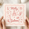 Personalised 16th Birthday Card with Name – Fun Sweet 16 Birthday Card – Custom Sixteen Birthday Card – Cute Celebration 16th Birthday Keepsake Card