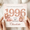 Personalised 30th Birthday Card – Rose Gold 1996 Milestone Birthday Card for Her