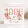 Personalised 30th Birthday Card – Rose Gold 1996 Milestone Birthday Card for Her