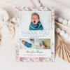 Personalised Thank You Card – Floral Design with Three Images on White Background