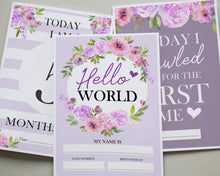  Lilac Floral Baby Milestone Cards