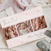 Personalised Baby Thank You Cards – Light Pink Design with Three Photos