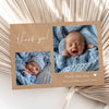 Personalised Baby Thank You Cards – Craft Effect Background with Two Images