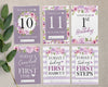 Lilac Floral Baby Milestone Cards