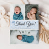 Personalised Thank You Card – Blue Polka Dot Background with Three Images