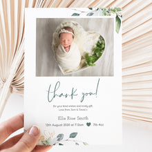  Personalised Thank You Card – Elegant Floral Design on White Background