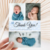 Personalised Thank You Card – Blue Polka Dot Background with Three Images