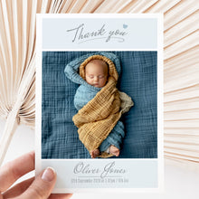  Personalised Thank You Card – White Background with Light Blue Boxes