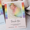 Personalised Thank You Card – Light Pink Background with Pastel Rainbow Stripes