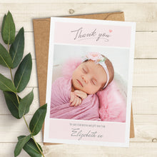  Personalised Thank You Card – White Background with Light Pink Boxes